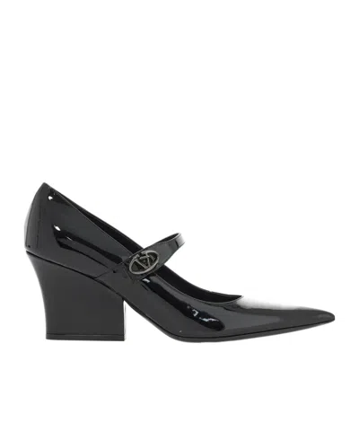 Valentino Garavani Mary Jane Patent Leather Shoes In Black