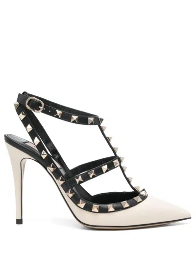 Valentino Garavani Valentino Pointed Toe Pumps With Metallic Studded Straps