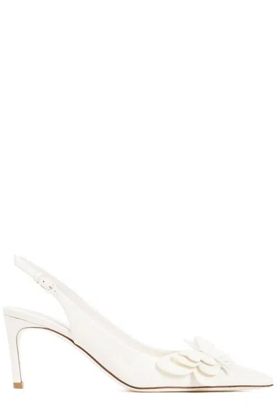 Valentino Garavani Pointed Toe Singback Pumps In White