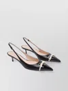 Valentino Pointed Toe Slingback Bow Detail