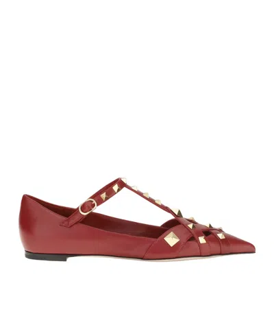Valentino Garavani Pointed-toe Flats In Red