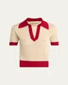 Valentino Pointelle Linen-viscose Sweater