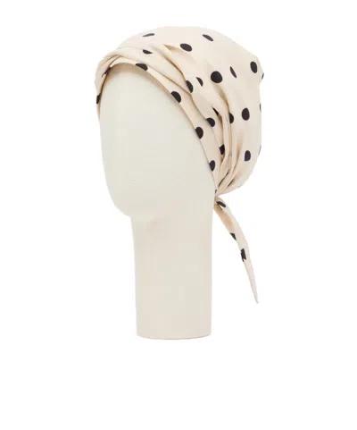Valentino Polar-dot Silk Scarf In White