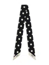 Valentino Garavani Polka Dot Silk Twill Skinny Scarf In Brown