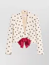 Valentino Bow-embellished Polka-dot Silk-shantung Jacket