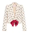 Valentino Bow-embellished Polka-dot Silk-shantung Jacket