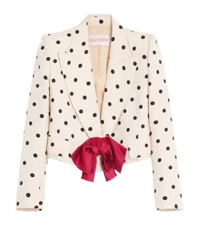 VALENTINO POLKA-DOT BOW-DETAIL BLAZER