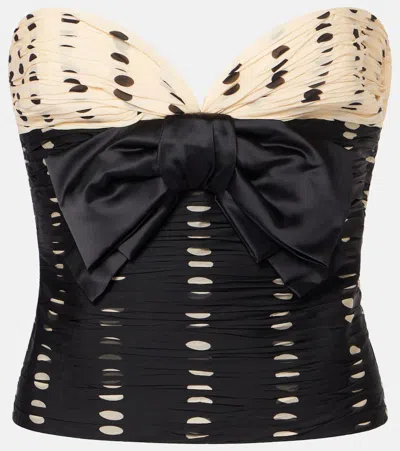 VALENTINO PLUSDEPOIS BOW-DETAIL SILK CHIFFON TOP