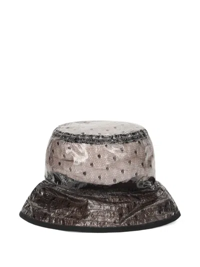 Valentino Garavani Polka Dot Bucket Hat In Gray