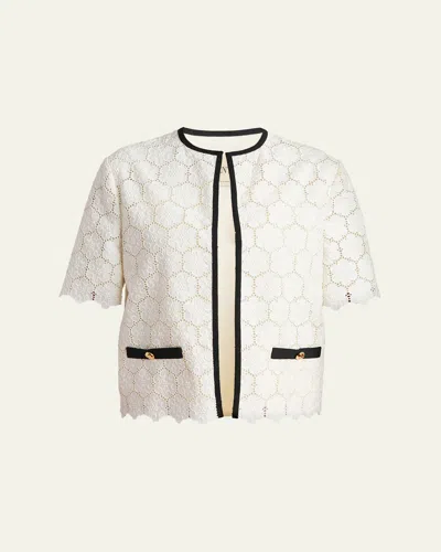 Valentino Polka Dot Cardigan In White