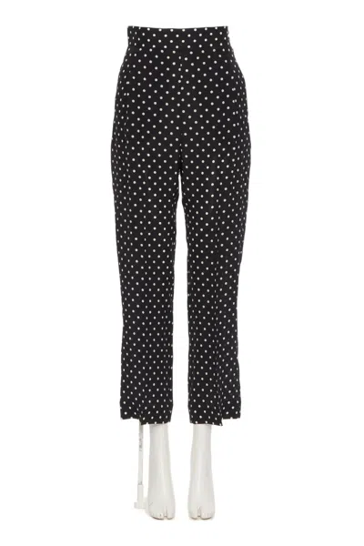 Valentino Polka Dot Casual Pants In Black