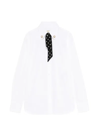 Valentino Polka Dot Detail Shirt In White