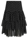 Valentino Layered High-waisted Skirts With Polka Dot Pattern In Black/betulla