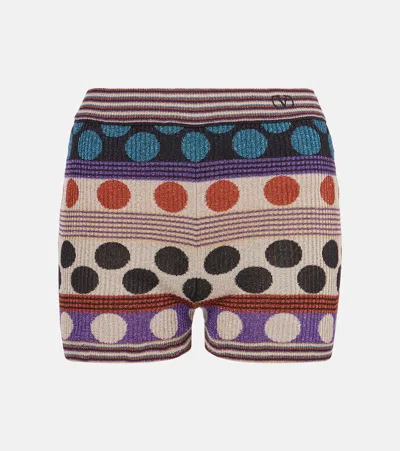 Valentino Polka-dot Jacquard Lamé Shorts