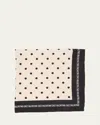 Valentino Polka Dot Logo-print Silk Scarf In Qt3 Burro Nero