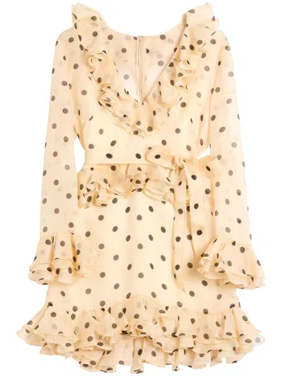 VALENTINO POLKA DOT-PRINT ORGANZA MINI DRESS