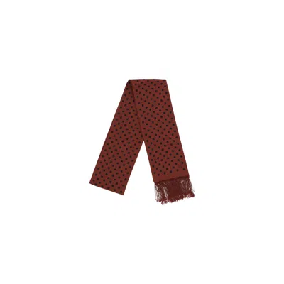 Valentino Polka-dot Pattern Silk Scarf In Red