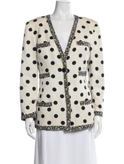 Pre-owned Valentino Polka Dot Print Blazer In Neutrals