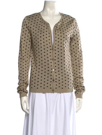 Pre-owned Valentino Polka Dot Print Crew Neck Sweater In Neutral