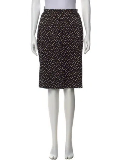 Pre-owned Valentino Polka Dot Print Knee-length Skirt In Blue