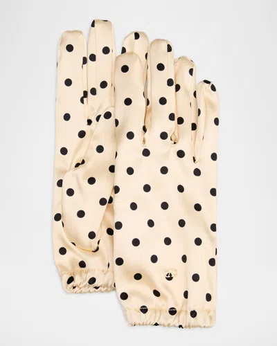 Valentino Garavani Polka Dot-print Silk Gloves