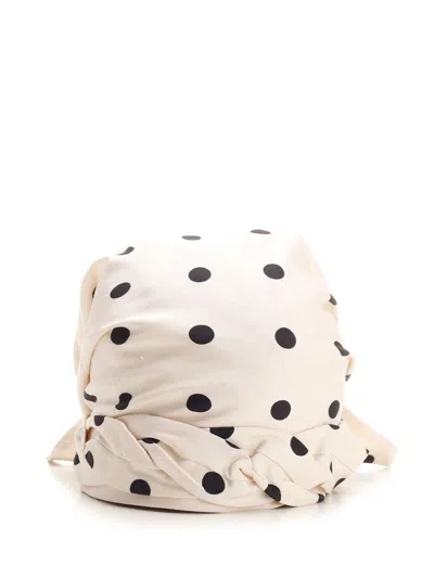 Valentino Polka Dot-printed Gathered Head Scarf In White