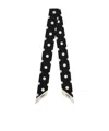 Valentino Slim Polka Dot Scarf With Contrast Edging In Black