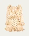 Valentino Belted Ruffled Polka-dot Wool And Silk-blend Mini Dress In Ivory Black
