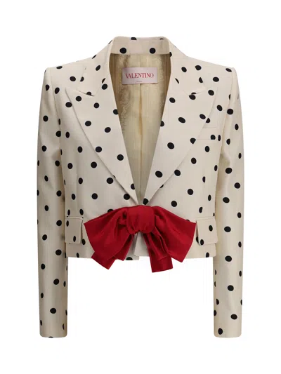 VALENTINO POLKA DOT SHANTUNG BLAZER