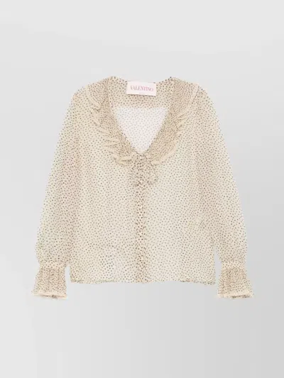 VALENTINO POLKA DOT SILK CHIFFON BLOUSE