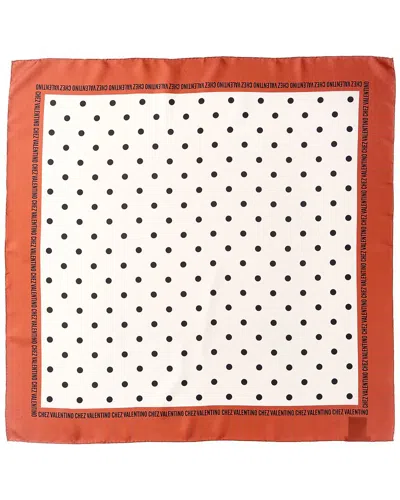 Valentino Pattern Silk Scarf In Nude