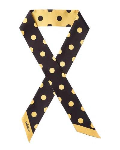 Valentino Polka Dot Silk Scarf In Black