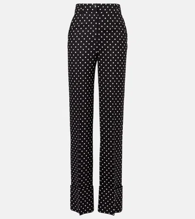 VALENTINO POLKA-DOT STRAIGHT PANTS