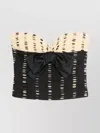 Valentino Plusdepois Print Chiffon Top With Handmade Draping And Bow Detail