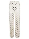 Valentino Garavani Polka Dot Silk Cady Pants In Betulla/black