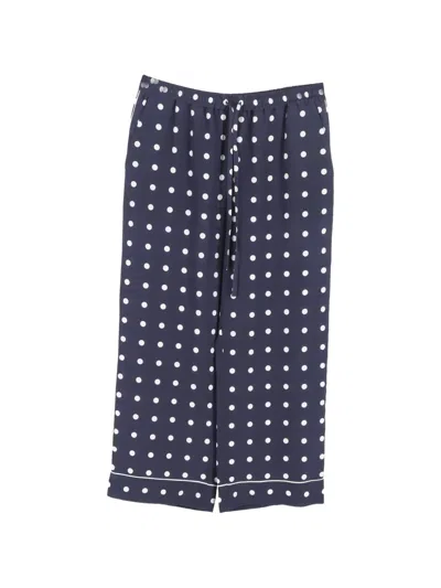 Pre-owned Valentino Polka-dot Trousers In Blue