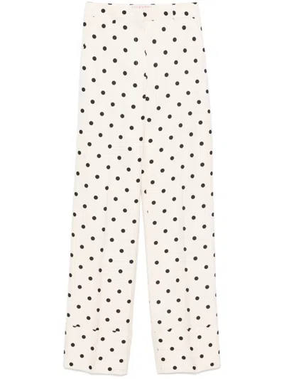 Valentino Polka-dot Trousers In Neutrals