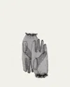 Valentino Polka Dot V-logo Mesh Gloves