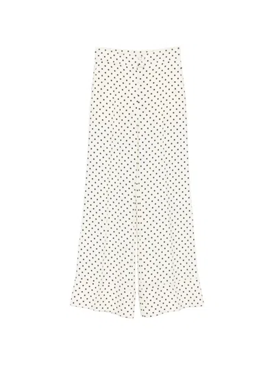Valentino Polka-dot Wide-leg Trousers In Neutral