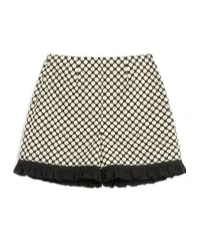 Valentino Polka Dots Print Poplin Shorts In Gray