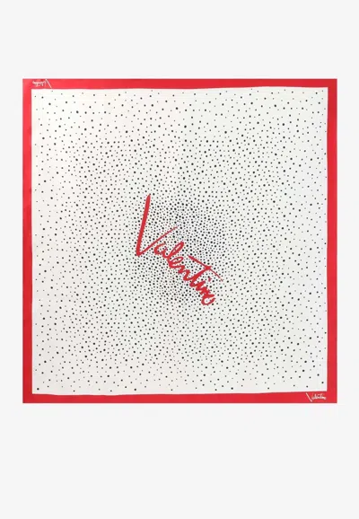 Valentino Garavani Polka Dots Silk Foulard Scarf In Multi