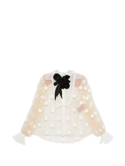Valentino Polka-dot Blouse In Neutral