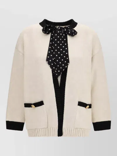Valentino Polka-dot Bow Cardigan