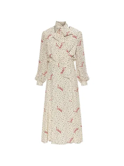 Valentino Garavani Abito Midi In Crepe De Chine Bollicine Plusdepois In Multi