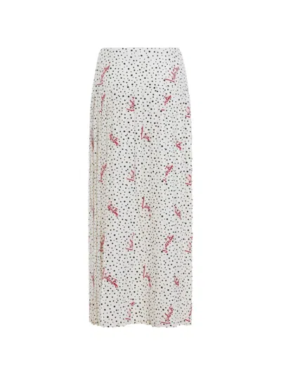 Valentino Plusdepois Bubble Print Crepe De Chine Maxi Skirt In White