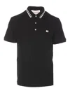 Valentino Garavani Black Polo Shirt With Classic Bicolor Collar And Logo Patch On The Front In Cotto In Negro
