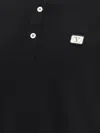 Valentino Garavani Black Polo Shirt With Classic Bicolor Collar And Logo Patch On The Front In Cotto