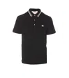 Valentino Garavani Black Polo Shirt With Classic Bicolor Collar And Logo Patch On The Front In Cotto In Black