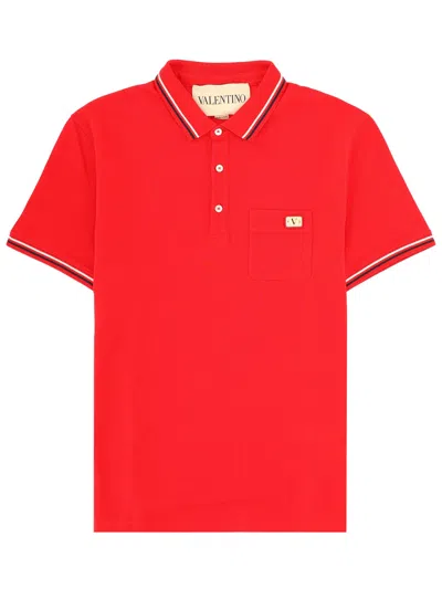 Valentino Polo Con Patch Logo In Multi