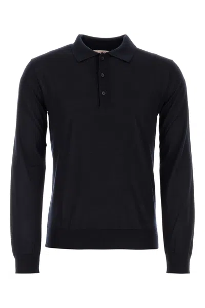 Valentino Midnight Blue Cashmere Blend Polo Shirt